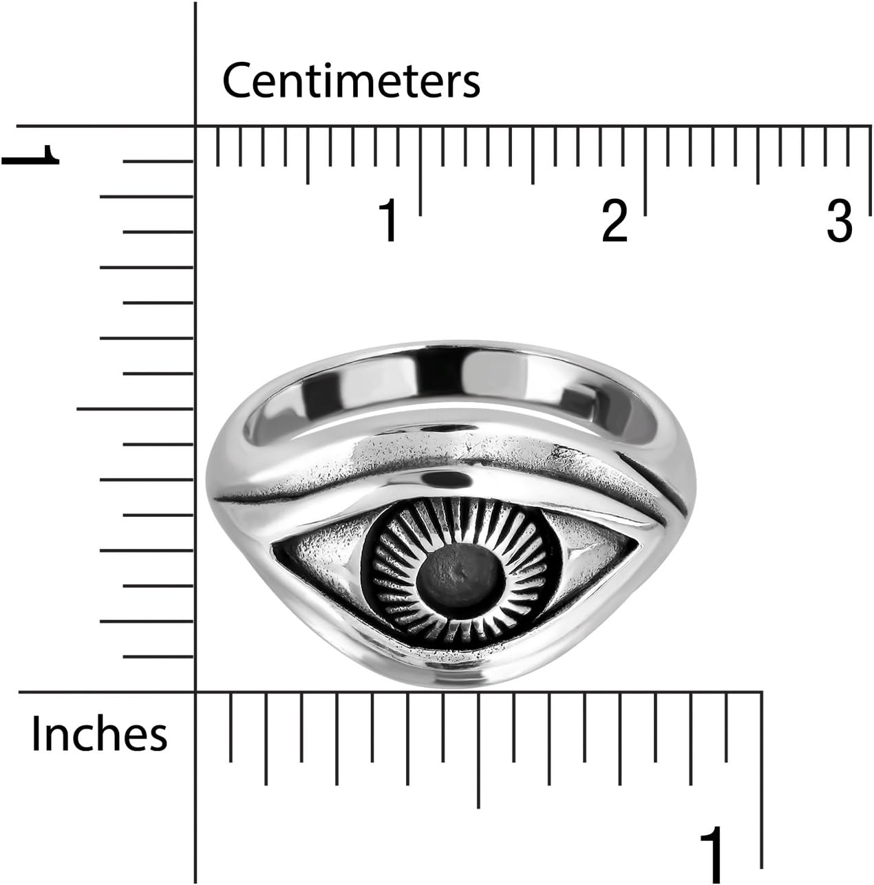 WithLoveSilver 925 Sterling Silver Ancient Egyptian Eye of Horus Symbol of Protection Ring