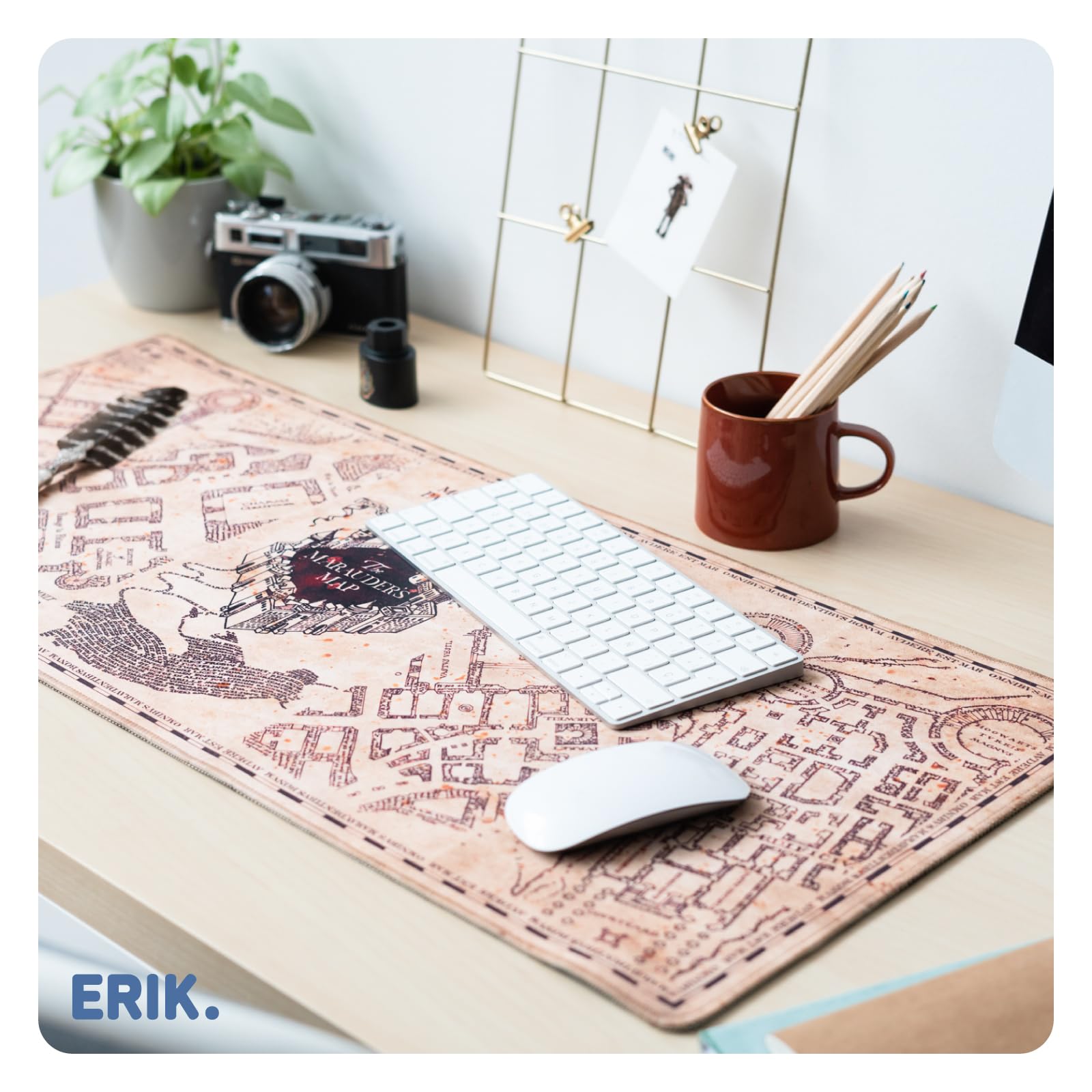 Grupo Erik Tappetino Mouse Harry Potter XXL, Mappa del malandrino - Tappetino Scrivania Impermeabile e Antiscivolo 80x35cm | Mousepad, Accessori Gaming per Scrivania