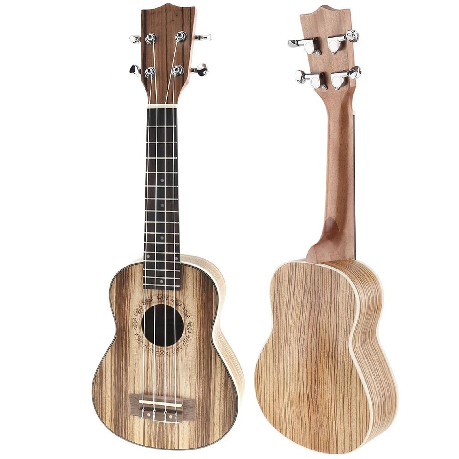 Strumento A Corda Per Ukulele Per Chitarra Hawaiana A Quattro Corde Da 21 Pollici In Zebrano Per Principianti