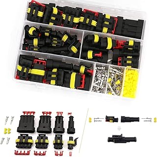 E-TING 384Pcs Waterproof Car Electrical Connector Terminals Automotive Electrical Wire Connector Plug Kit 1/2/3/4 Pin Connectors Male and Female