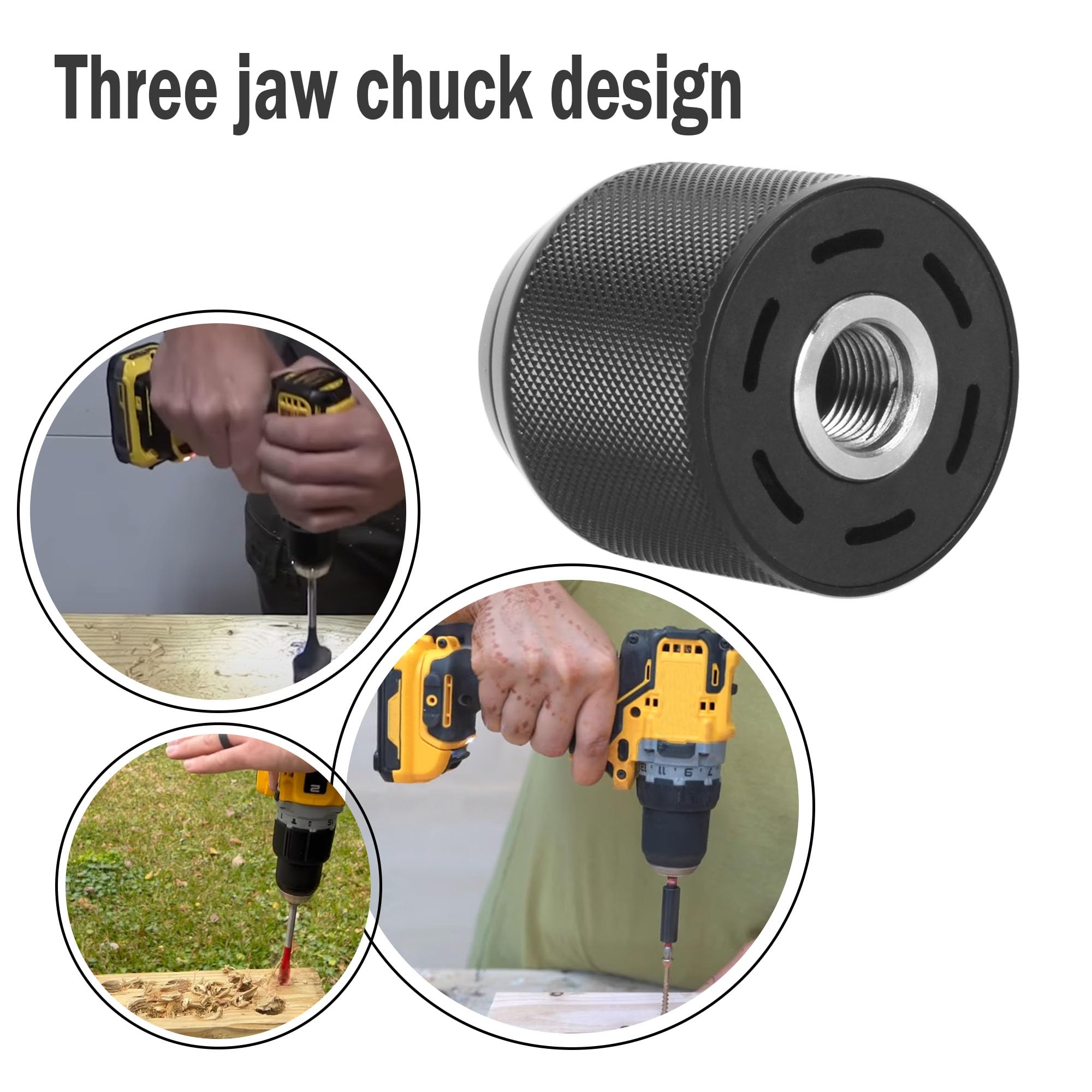 Keyless Hand Drill Chuck 2-13mm 1/2-20UNF Replacement for Dewalt