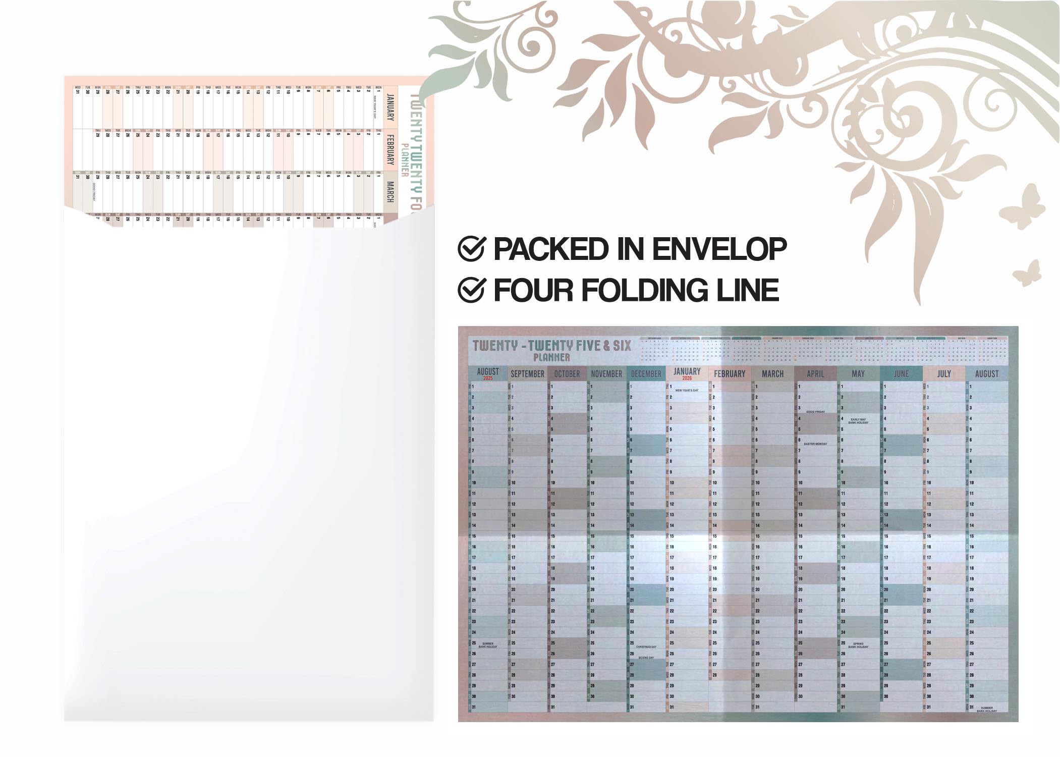 Planificador de pared para año académico 2025-2026, calendario semestral, gráfico de estudio anual, planificador anual grande de agosto a agosto, organizador de planificación académica