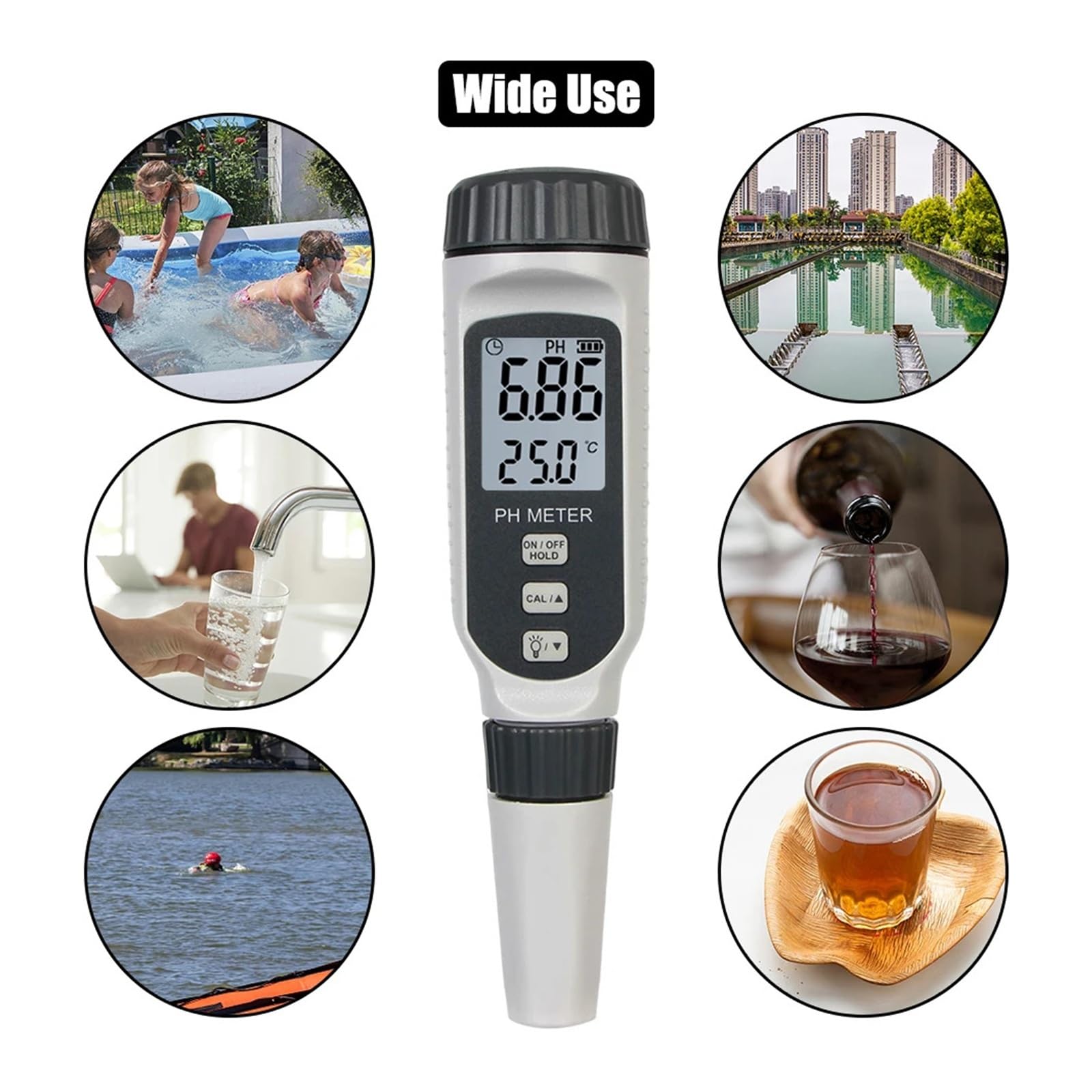 Testeur de qualité de l'eau Testeur de qualité de l'eau de Type Stylo, acidomètre Portable PH818 for la Mesure de l'acidité dans Les Aquariums