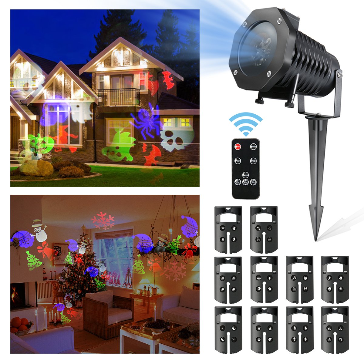 LED Proyector Luces de Navidad, CAMTOA 10 Proyector de Iluminación ...