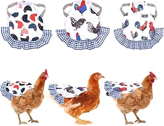 3 Pcs Chicken Saddle for Hens, Elastic Chicken Aprons for Hens, Waterproof Printed Hen Saddle for Chickens, Feather Protection Vest Jacket Chickens Saddles, Chickenss Accessories for Real Chickenss
