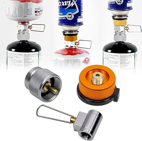 RULLINE Kit de adaptador de recarga de gas para estufas de camping - EN417 Lindal Valve Canister Juego de adaptador de recarga para tanques de gas