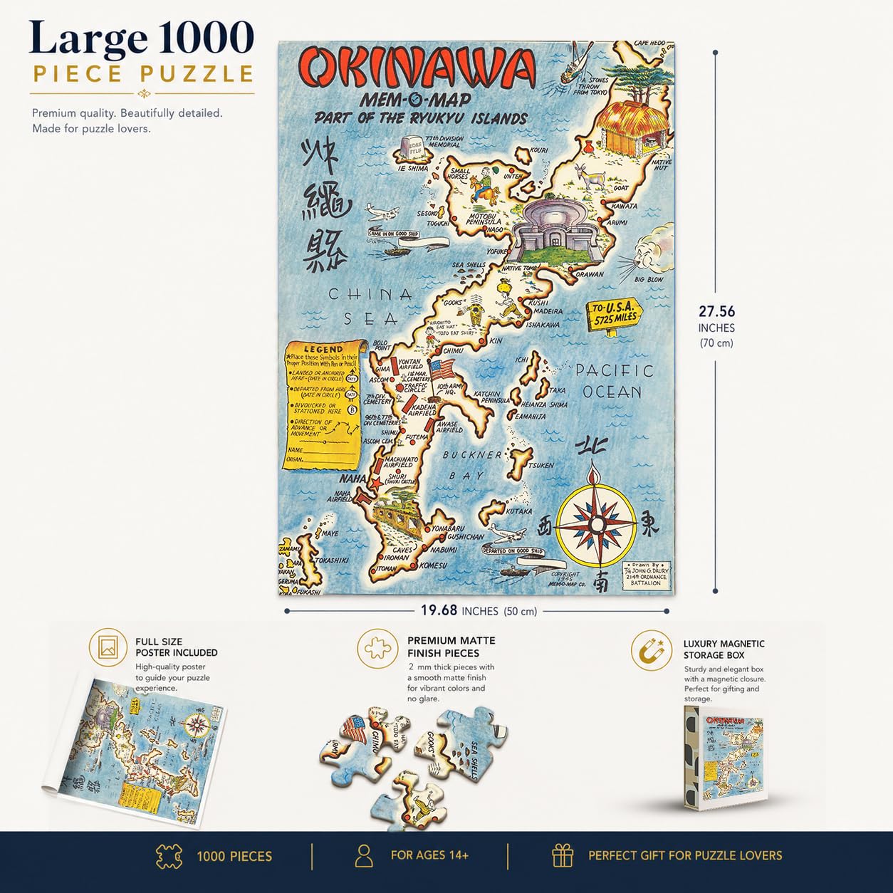 Amazon.com: Okinawa Map 1000 Piece Jigsaw Puzzle for Adults | 1000