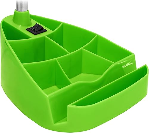 Miniatura 7 de Lámpara de escritorio con organizador cuello de cisne Limelights con sujeta libro y soporte para tablet iPad, Verde, LD1002-GRN, 13watts