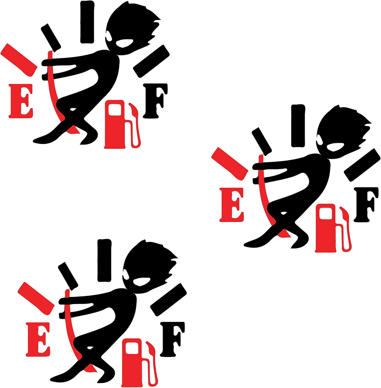 TreeArm Angry Boy Empty Fuel Gauge Funny Decal Stickers