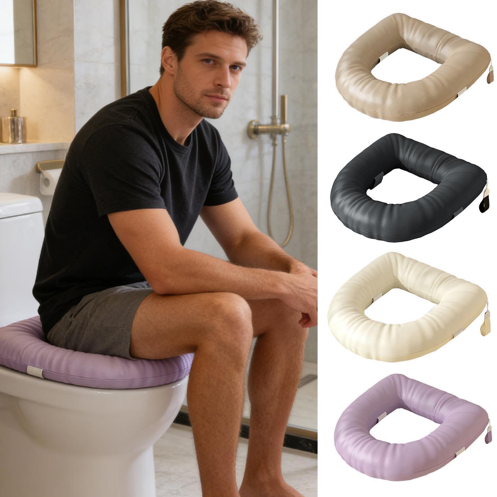 Cuscino per sedile WC - Cuscino per panca lavabile, scudo anulare flessibile, protezione igienica in peluche | Attrezzature di sicurezza per WC, unità di decompressione per appartamenti
