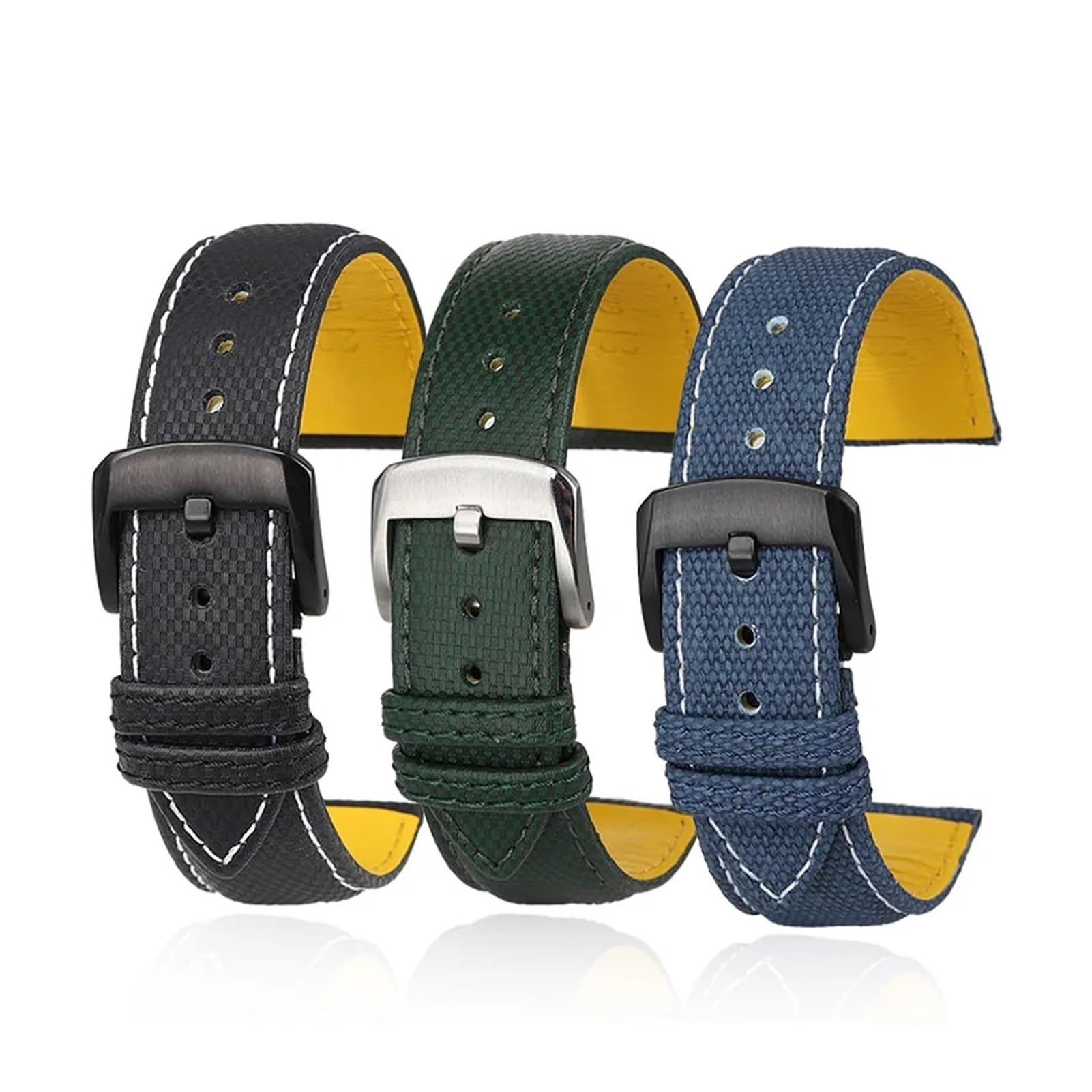 Genérico Compatible con la correa de reloj Breitling Avenger Blackbird B01 Correa de reloj de piel de vaca amarilla Super Ocean Pulsera de hebilla plegable de metal for hombre de 22 mm