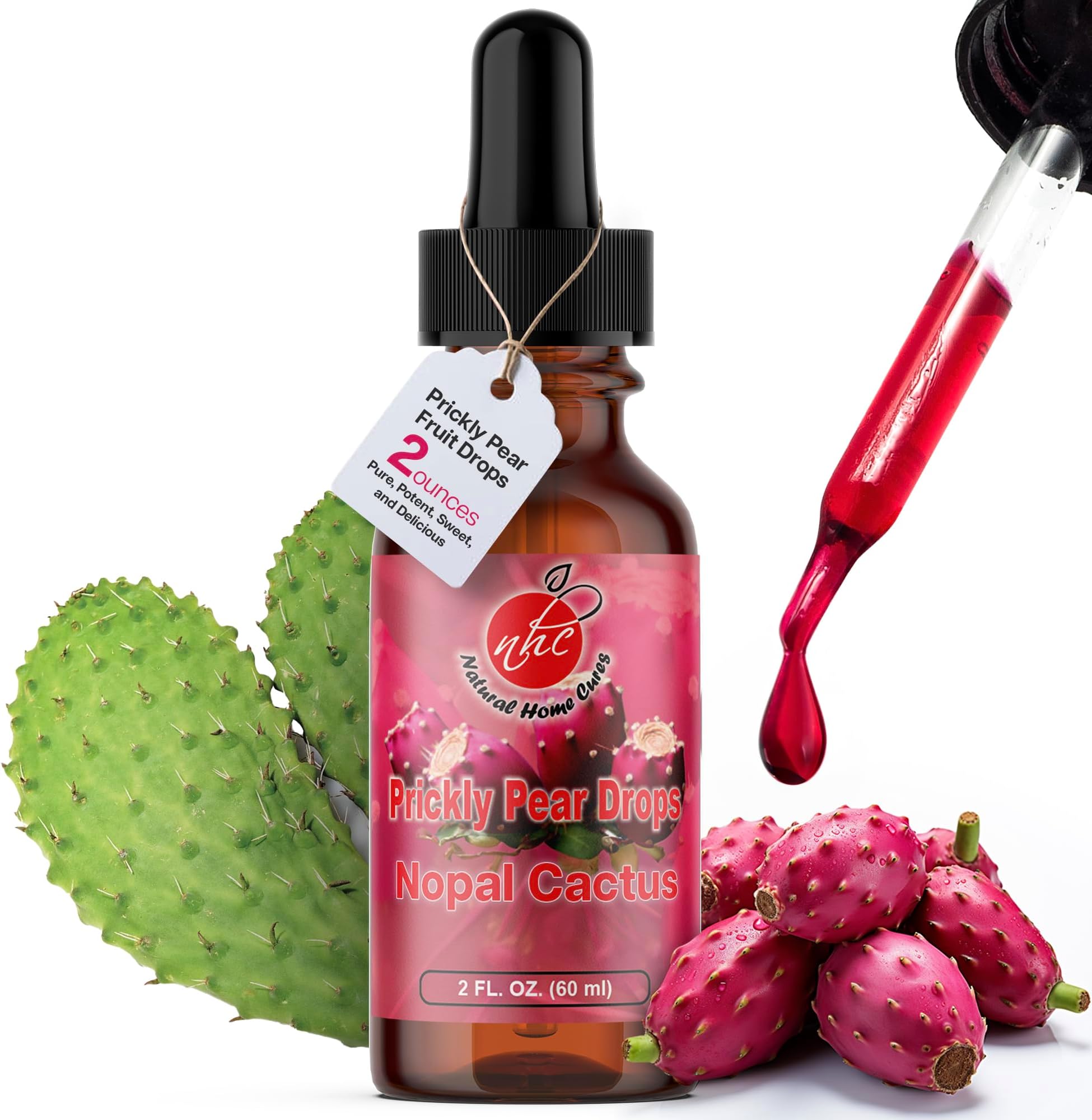 Prickly Pear Nopal Cactus Supplement - Liquid Concentrated Drops - Cactus Fruit Extract Tincture - Rich in Betalains, Potent & Bioavailable - No Additives - 2 oz (Pack of 1)