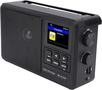 Portable FM Radio with Large Knob Tuning Sleep Off Timing, USB BT, Fidelity Internet DAB FM Radio for, Support Multiple Sound Formats US Plug 100-240V