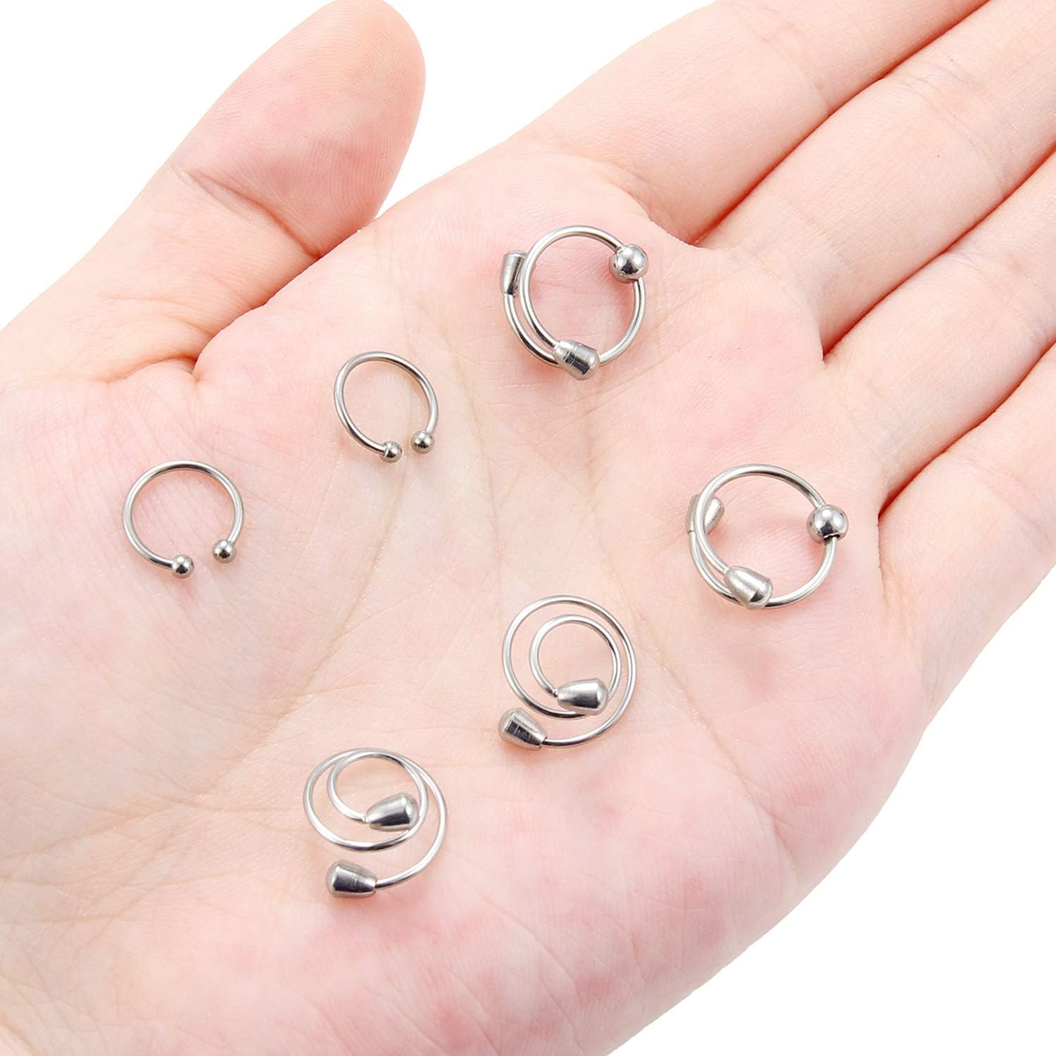 Non-Piercing Nipplerings for Women Adjustable Fake Nipple Rings Piercing 316L Stainless Steel Faux Nipple Jewelry 3 Pairs