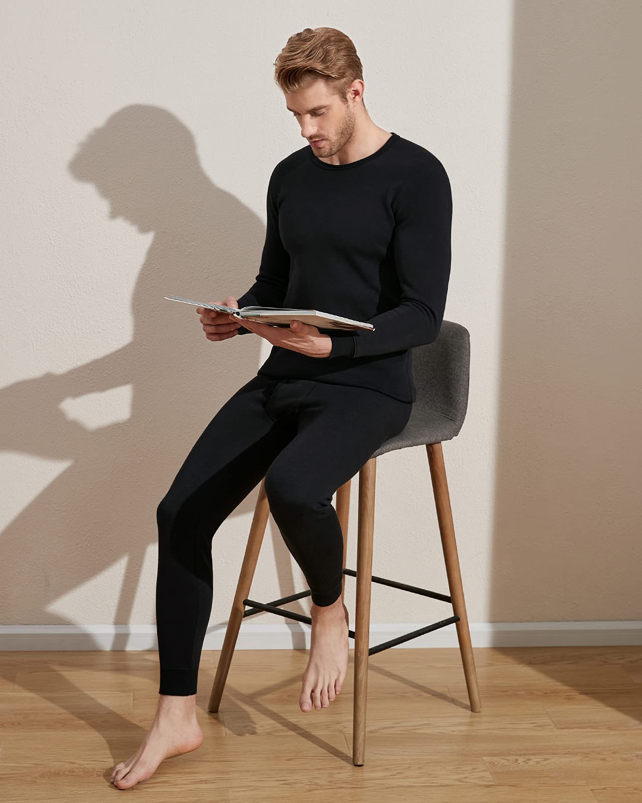 LAPASA Uomo Completo Termico Ultra-Pesante Set Maglia a Maniche Lunghe e Pantaloni Fleece Freddo Estremo M63