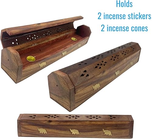 Miniatura 5 de LOVENSPIRE Soporte para palo de incienso de madera, hecho a mano, soporte para palisandro, bandeja para quemador de fragancias, agarbatti, dhoop