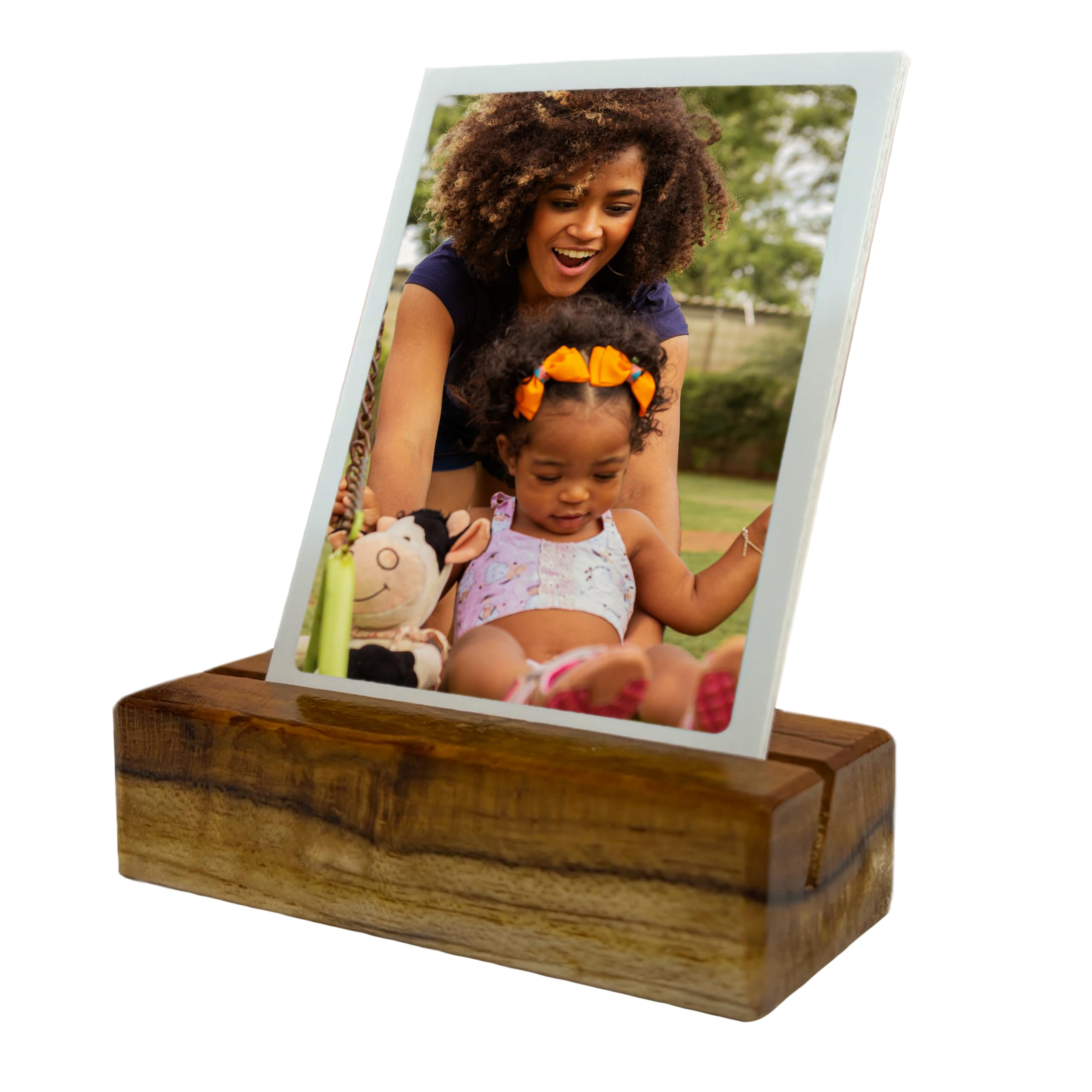 TheTitanTintTheTitanTint - Personalised HD Polaroid 7 photos with wooden table top mount for Office, Home and Gifts for birthdays, weddings, anniversaries and other special occasions