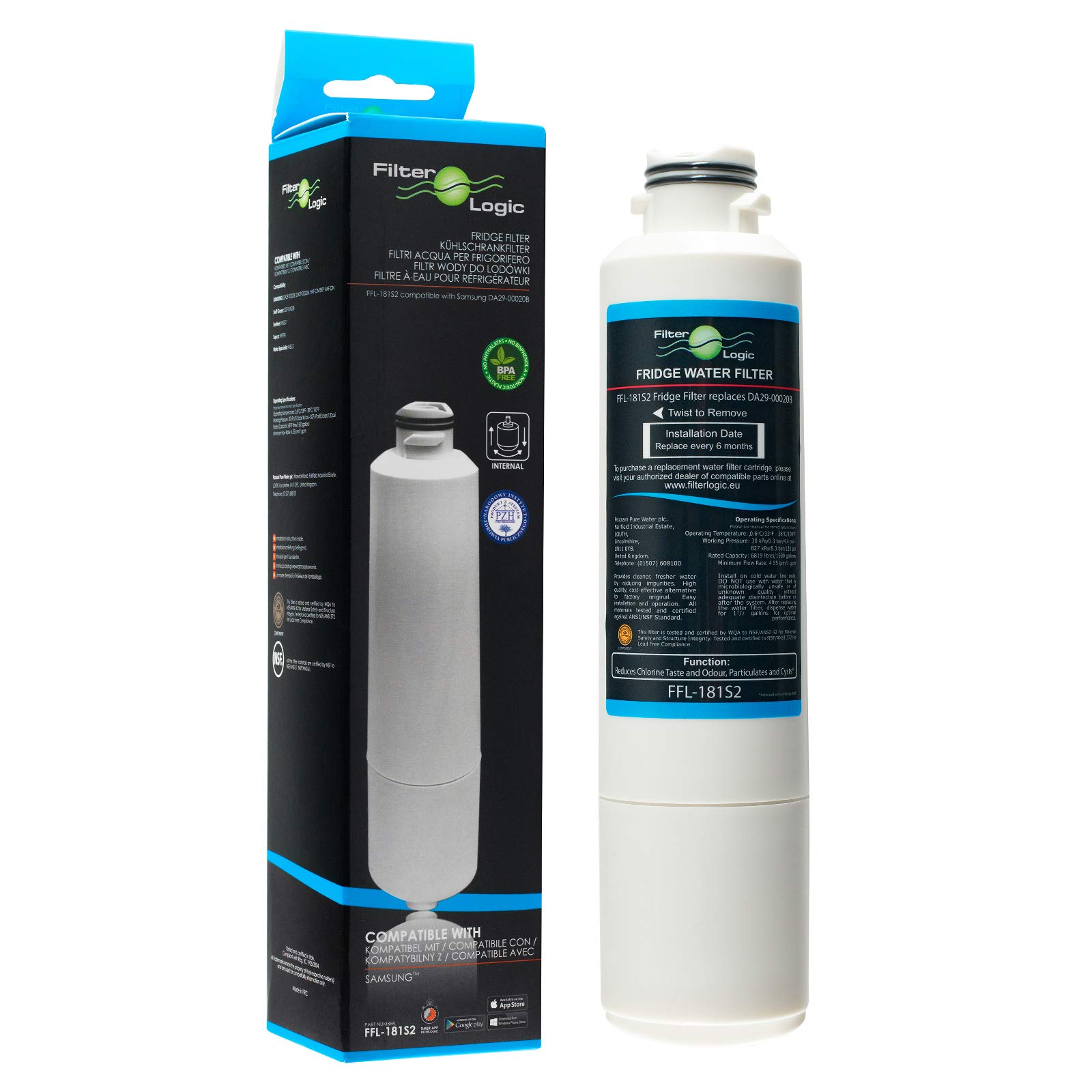 Filtre à eau pour Samsung DA29-00020B FilterLogic FFL-181S2 purificateur