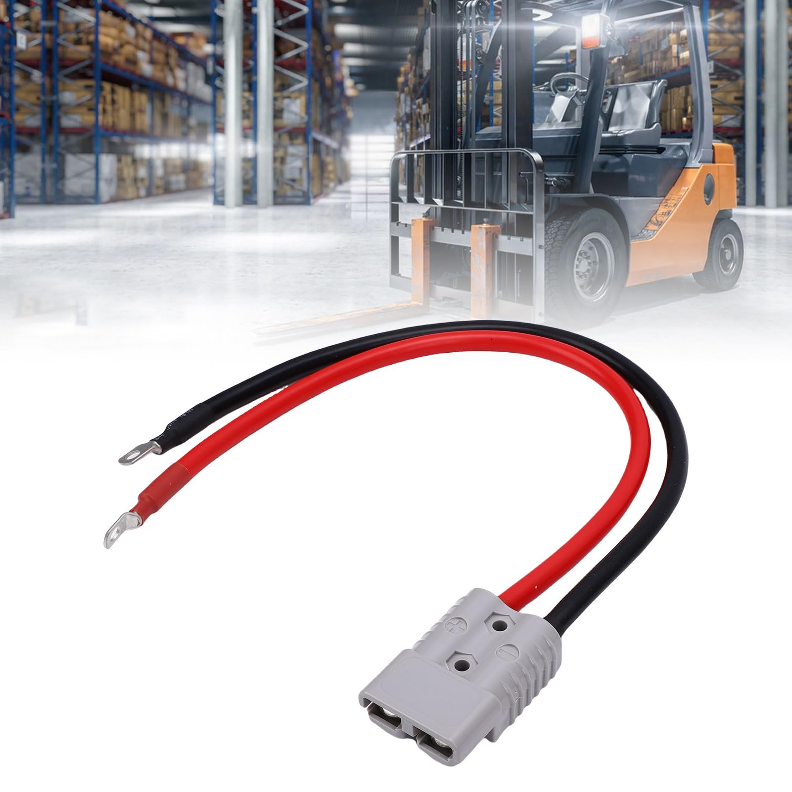 banapoy Conector Rápido de Batería 175A, Conector Anderson Cable de Enchufe de Carga de Carretilla Elevadora Eléctrica con Terminal SC25-8, para Automotriz, RV, 4AWG 25 Pulgadas