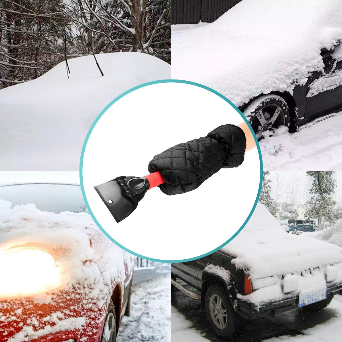 WPCUS Grattoir à Glace ? Glace ? Grattoir ? Mitaine Pare-Brise ? Neige ? Grattoir ? Mitaine ? avec ? Gant imperméable ? Doublure ? Épais ? Polaire ? Compatible avec ? Voiture ? SUV ? Camion