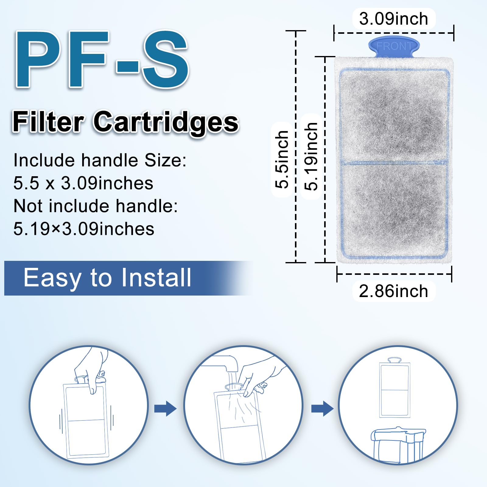 driamor Paquete de 10 cartuchos de filtro PF-S para peceras, cartucho de filtro pequeño Silenstream PF-S de algodón grueso con zeolita de repuesto para filtros de alimentación TOP FIN PF10
