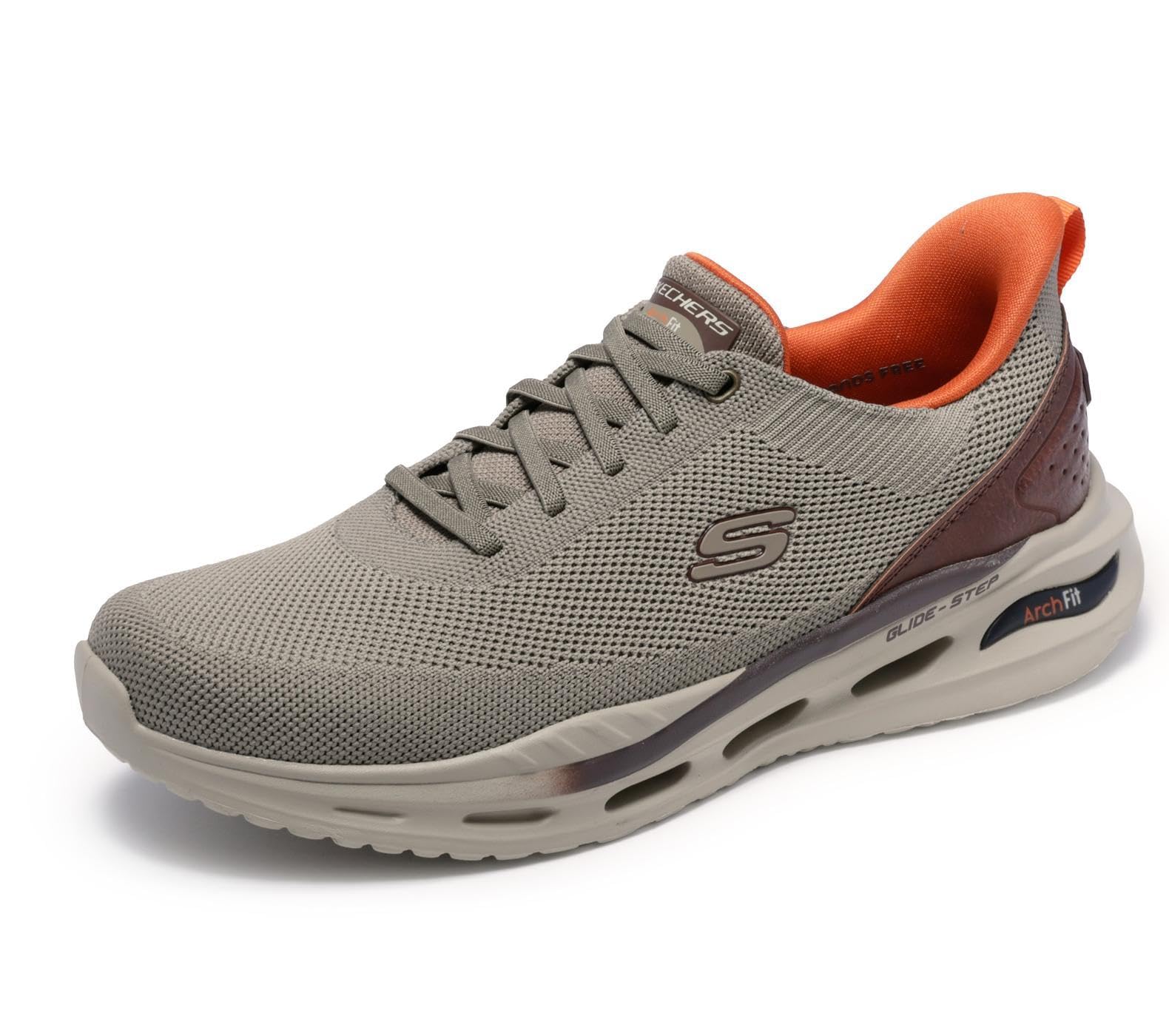 Skechers Men's Arch Fit Orvan Kincade Sneaker, Taupe Knit/Synthetic, 8.5 UK
