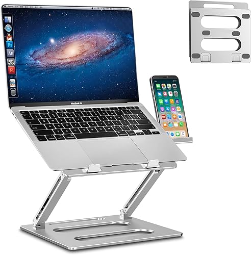 Miniatura 1 de xuenair Soporte de pie para laptop de escritorio de altura ajustable, soporte alto para laptop con soporte para teléfono de hasta 17 pulgadas,