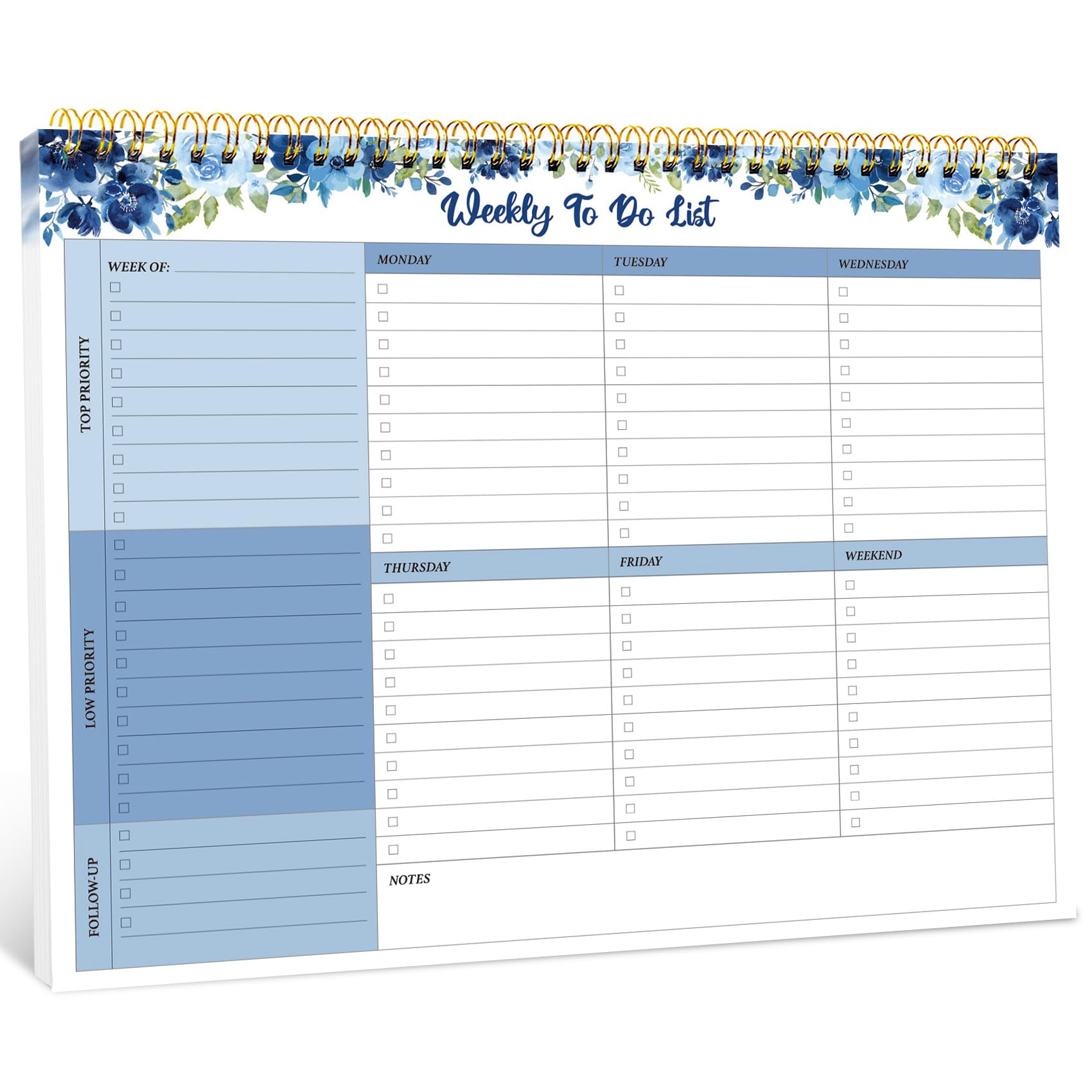 Taja Weekly Planner Notepad - Undated & Waterproof -29