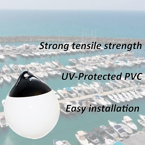 Miniatura 6 de X-Haibei Par de guardabarros para barcos, boya redonda de anclaje, bola de parachoques de muelle, protección de escudo de vinilo inflable, boyas de