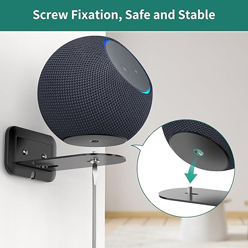 Miniatura 5 de HomeMount - Soporte de pared ajustable para altavoces Sonos Era 100, soporte de estudio Echo de alta resistencia con gestión de cables, soporte de