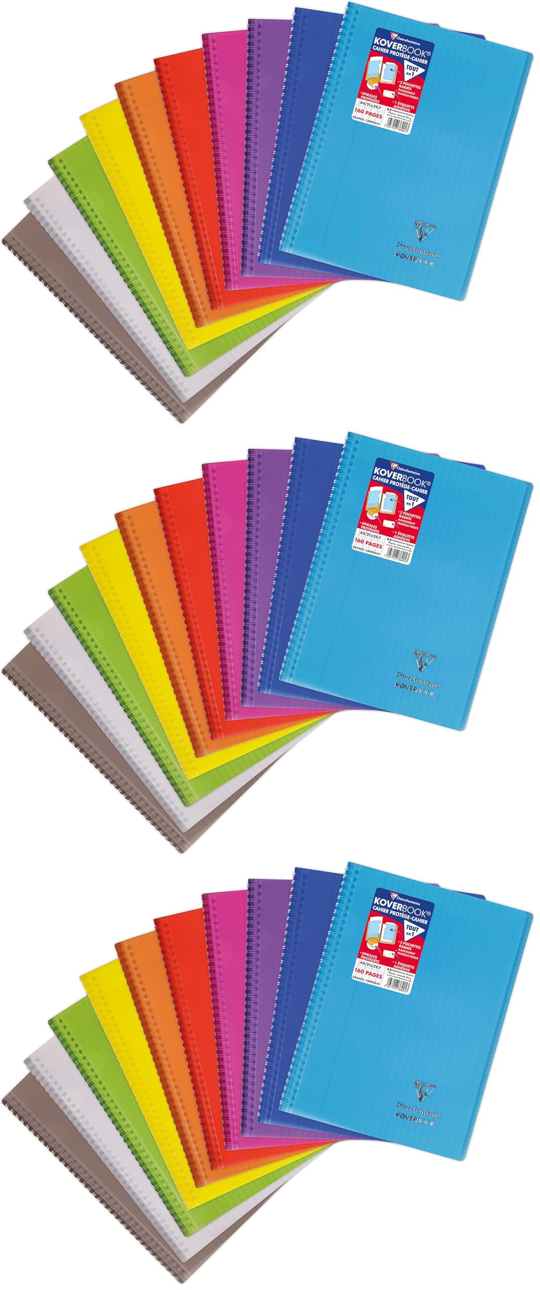 Cahier à spirale avec couverture polypro résistante Clairefontaine A4 - 8