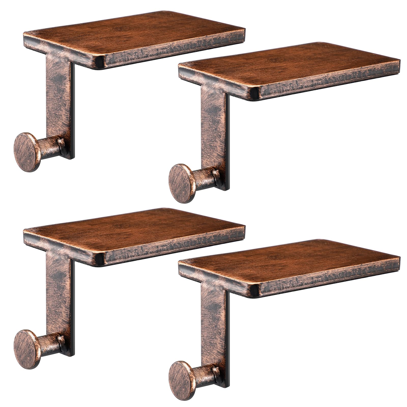 Landhoow Christmas Stocking Holder Heavy Duty Mantel Stocking Hanger Durable Wrought Iron Garland Hanger with Protective Pad Metal Hanging Holder for Fireplace Shelf Xmas(4 Pcs, Vintage Bronze)