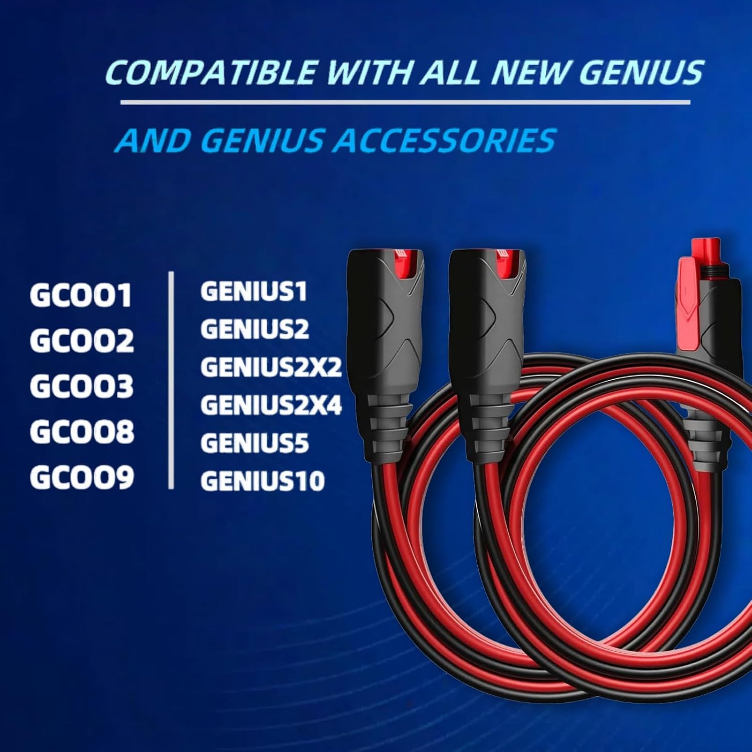 (2-Pack) 10-Feet GC004 X-Connect Extension Cable for NOCO Genius Smart Battery Chargers – Waterproof, Quick-Release Accessory Cable