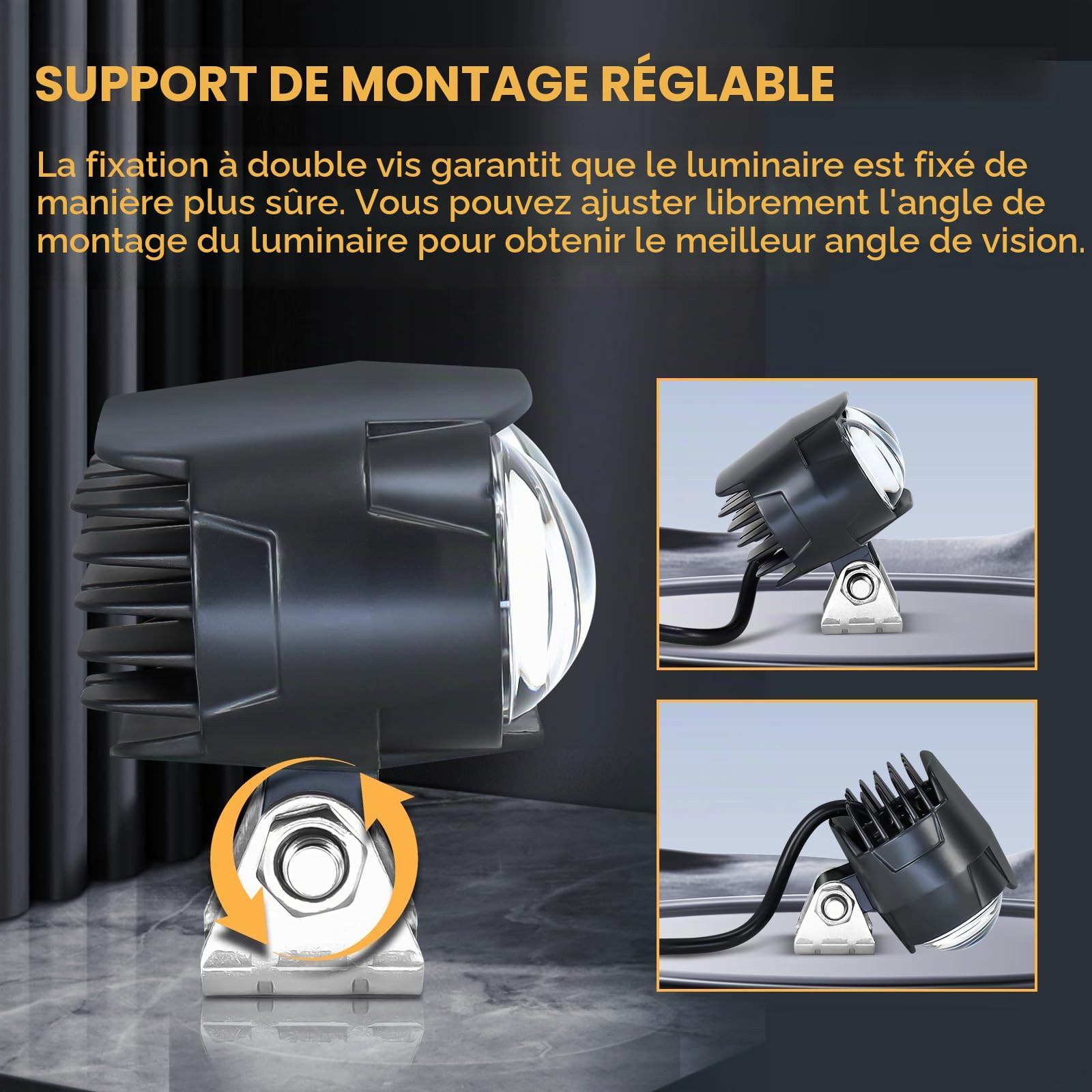 Dinfu 30W Lampe LED pour chariot élévateur Réglable rouge/bleu - Lumière d'avertissement de sécurité pour entrepôt 12-80 V Pour camion tout-terrain ou tracteur