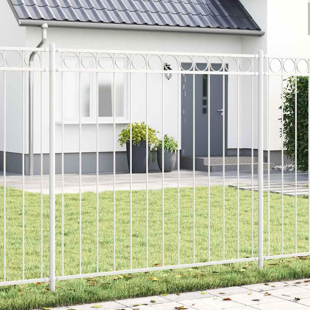 Generico Recinzione per Giardino Bianco Acciaio,Articoli di ferramenta,Barriere e recinzioni,Pannelli per recinzioni-42003924