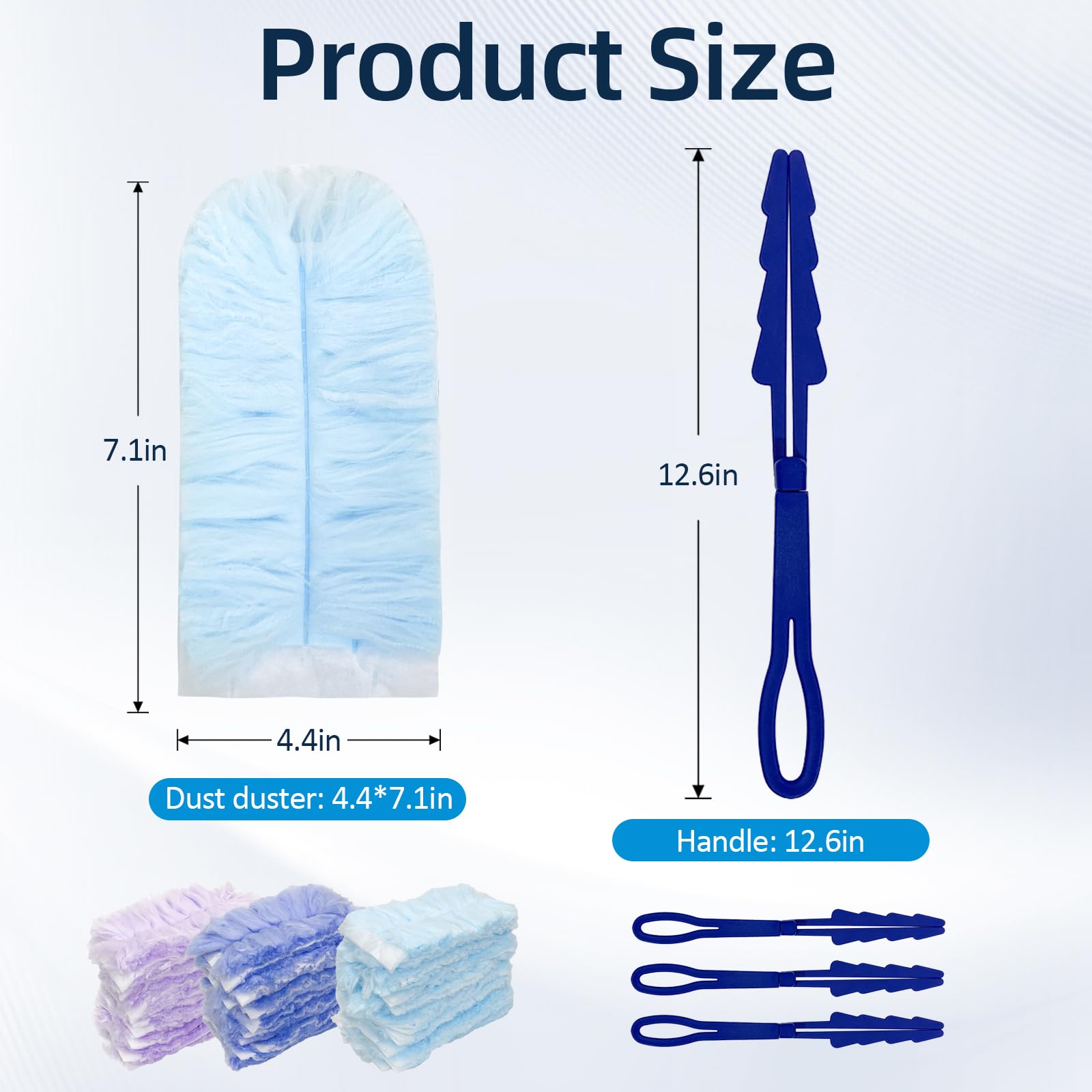 30-Pack Duster Refills Kit -Heavy Duty Disposable Dust Replacement Heads Includes 3 Duster Handles for Home and Office Cleaning Ceiling Fans/Blinds/Spider Web/Car Interiors Dusting Tools