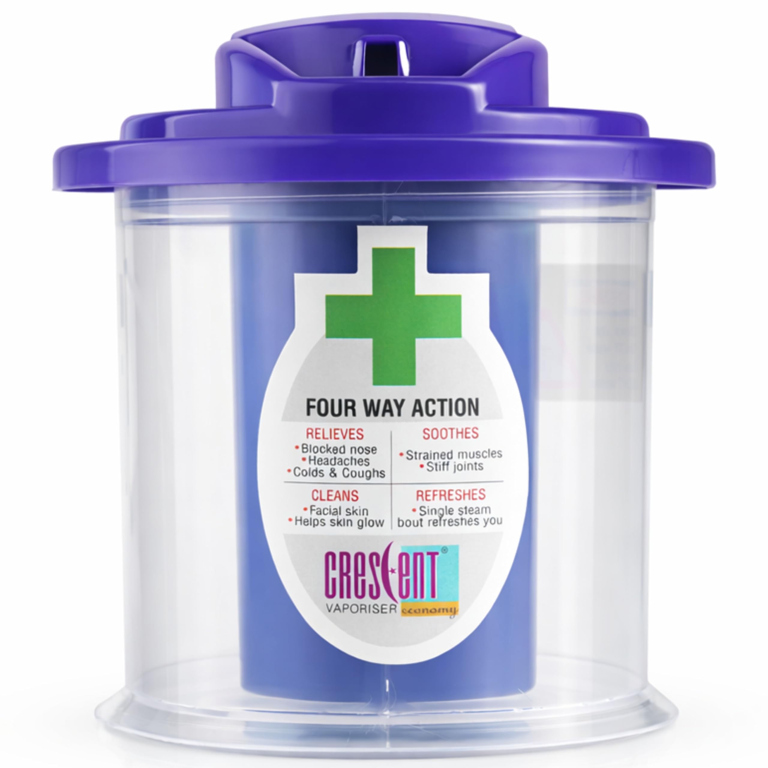 Crescent Steamer for Cold and Cough Vaporizer with Light Indicator| Facial Steamer| Steam Inhaler| Blue|Pack of 1