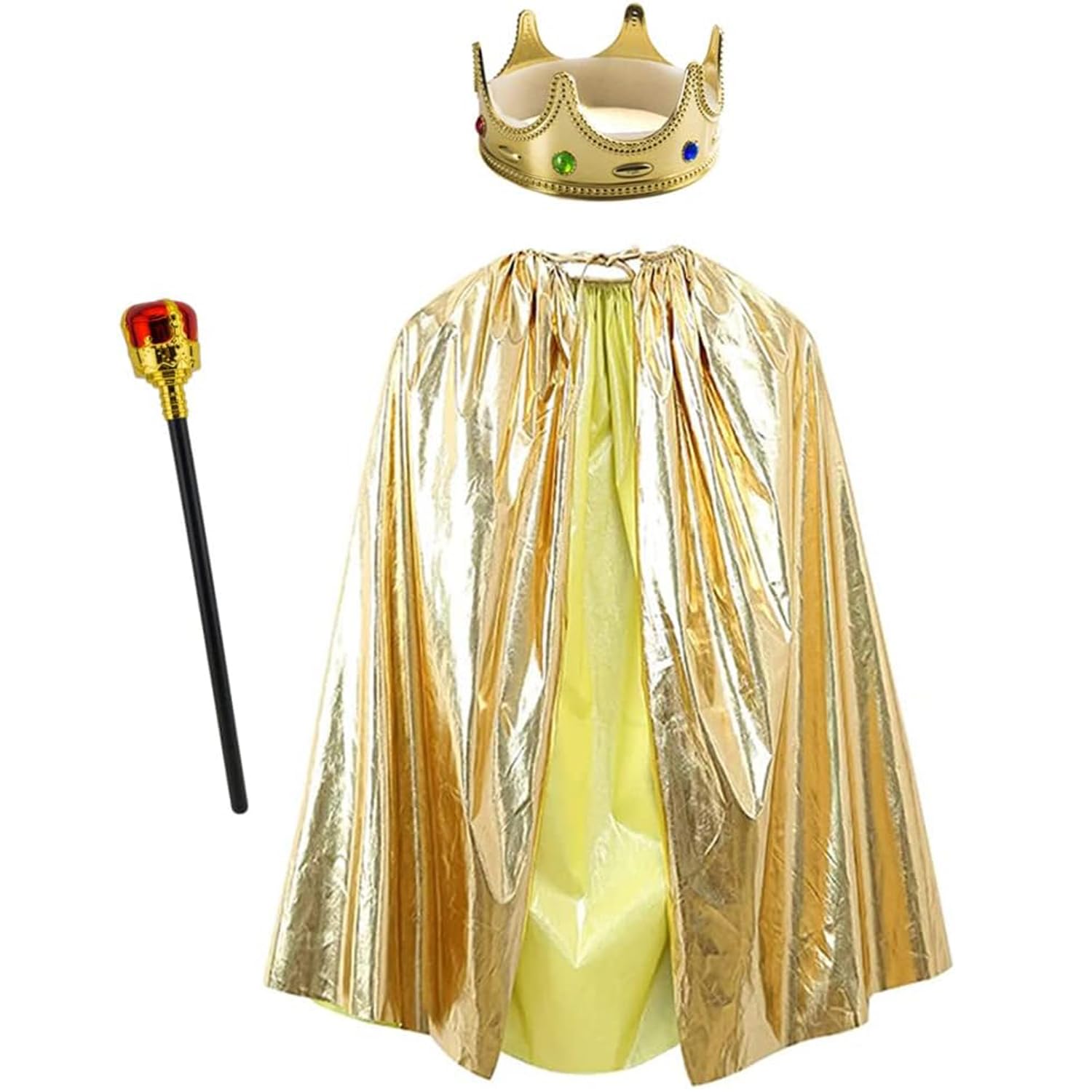 King Costume Set, King Crown, King Cape, Sceptre, Royal King Costume for Boys | Fancy Dress Halloween Costume for Kids, Kids Costume | Pretend Play Cosplay Costume Set