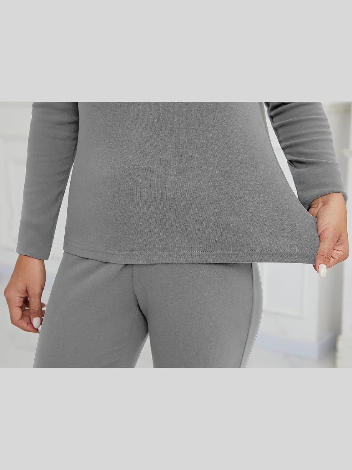 YIJIU Women's Thermal Underwear Set Lightweight Long Johns Base Layer 2 Pieces Pajama Set Cold Weather Winter Top Bottom