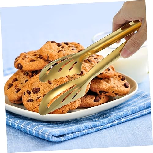 Miniatura 6 de Hemoton Pinzas para parrilla para postres, servir alimentos para cocinar, barra de acero inoxidable, pinzas multifunción, té para aperitivos,