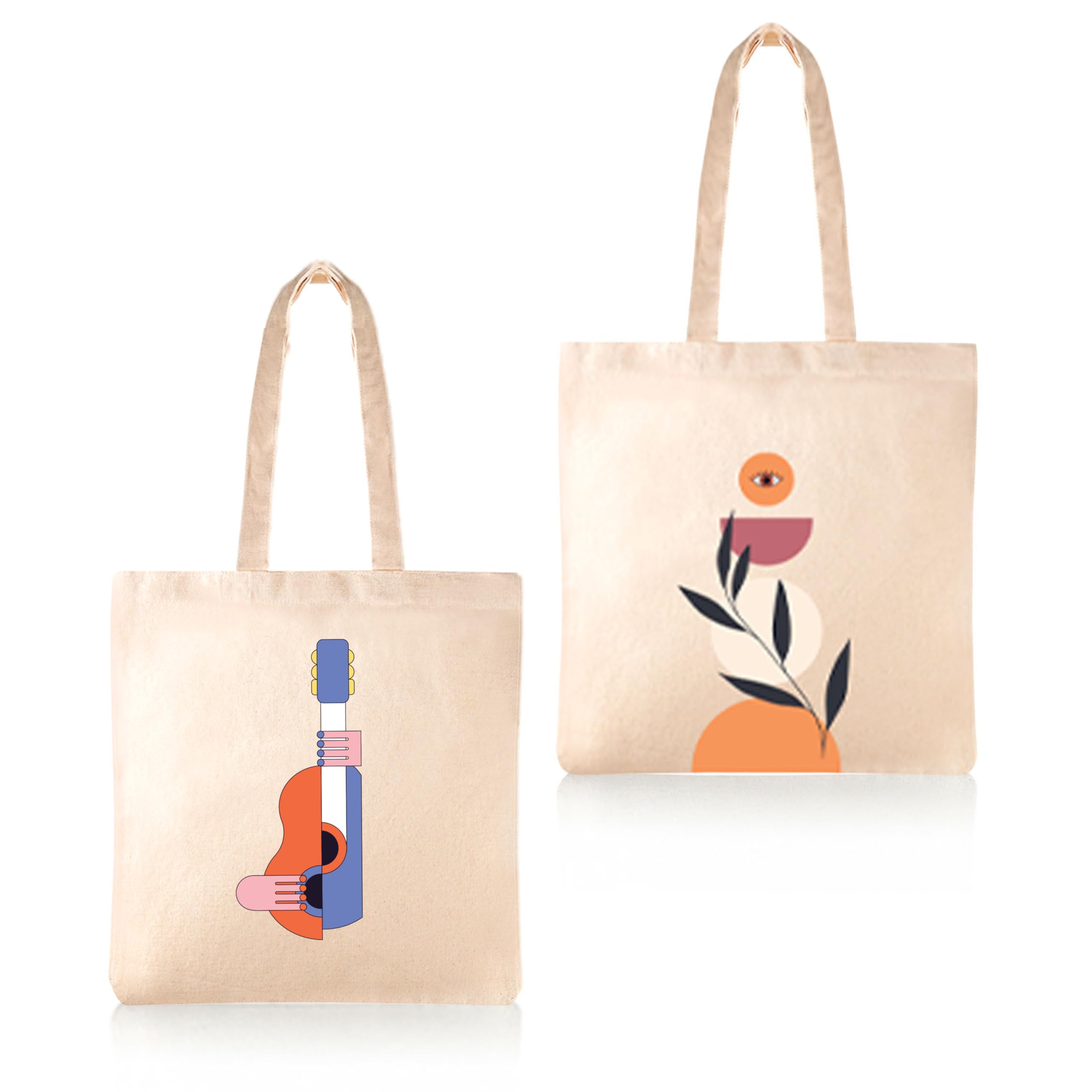 Ecovation Canvas Tote Bag for Women, College Bag for Girls, 100% Organic Cotton Tote Bag for Shopping, Travel, office & beach bags for women (Beige GJV2) (pack of 2) (B0DDJBXZ6R) Amazon Price History, Amazon Price Tracker