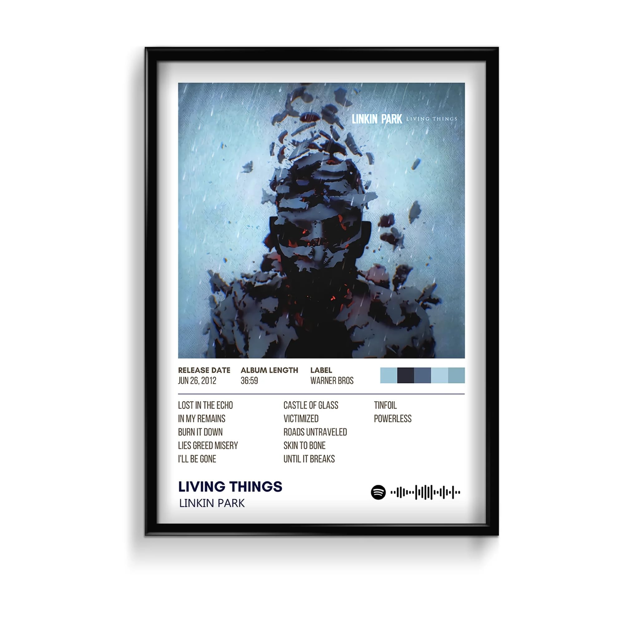 LIVING THINGS Song UnFramed Poster For Aesthetic Wall Decoration | LINKIN PARK Singer Wall Sticker (13 x 19 Inch Un frame) 300 GSM Trendy Song Wall Sticker With Peal & Stick Tape.