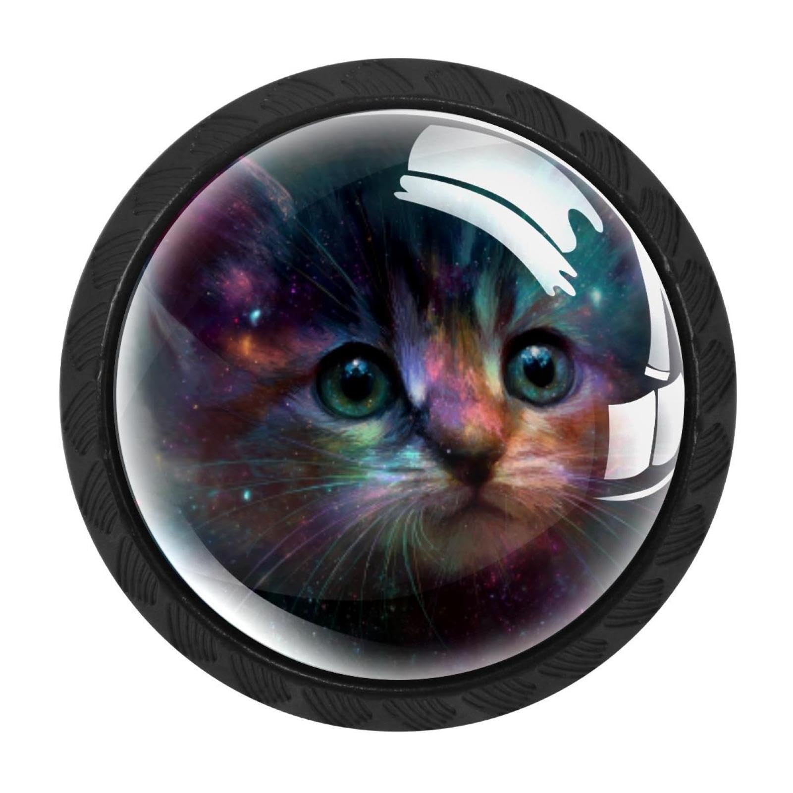 Chenzzzz Multicolored 12 4 Pack Nebula Kitten (1) Dresser Drawer Cabinet Knobs Round Crystal Glass Knobs Pulls Handles For Kitchen Wardrobe Cupboard Door Hardware