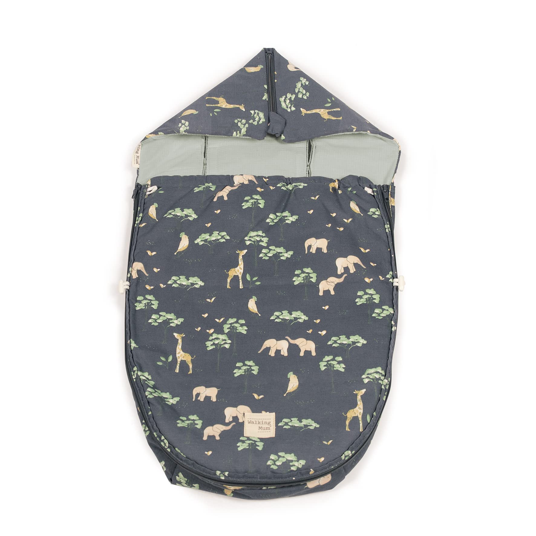 Walking Mum Baobab Gruppe 0 Schlafsack, gepolstert, für Babys, universell einsetzbar, kompatibel mit den meisten Babys, Farbe: Anthrazit, Maße: 40 x 80 cm.