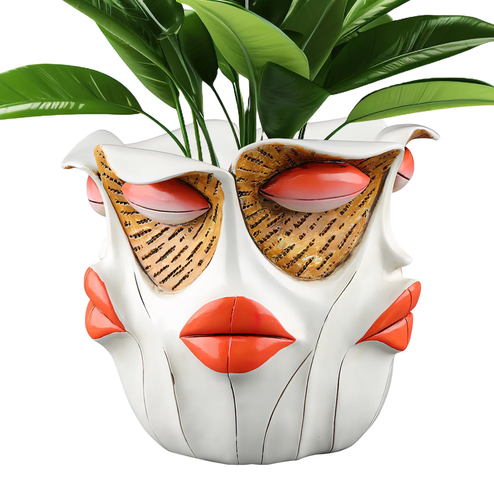 yupeuooe Face Planter Pots, PicassoBrutalist Abstract Beauty Face Flower Pot, Colorful Abstract Head Plant Pots, Cute Lady Face Flower Pot Head Planter, Funny Plant Pots for Outdoor Indoor Home