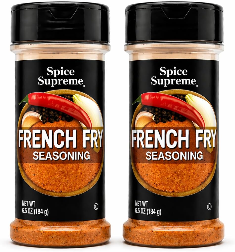 Spice Supreme Seasonings: French Fry Seasoning (Pack of 2) 6.5 oz Size