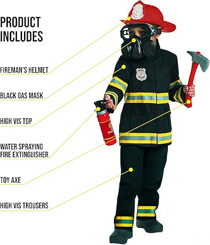 Miniatura 2 de Morph Disfraz de bombero negro para niños, disfraz de bombero para niños, disfraz de bombero para niños