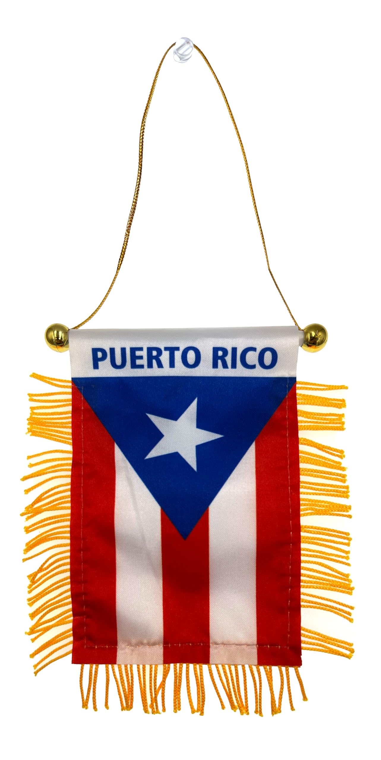 Puerto Rico Flag Car Rear View Mirror - Puerto Ricans Banners Décor Window Hanging Flag