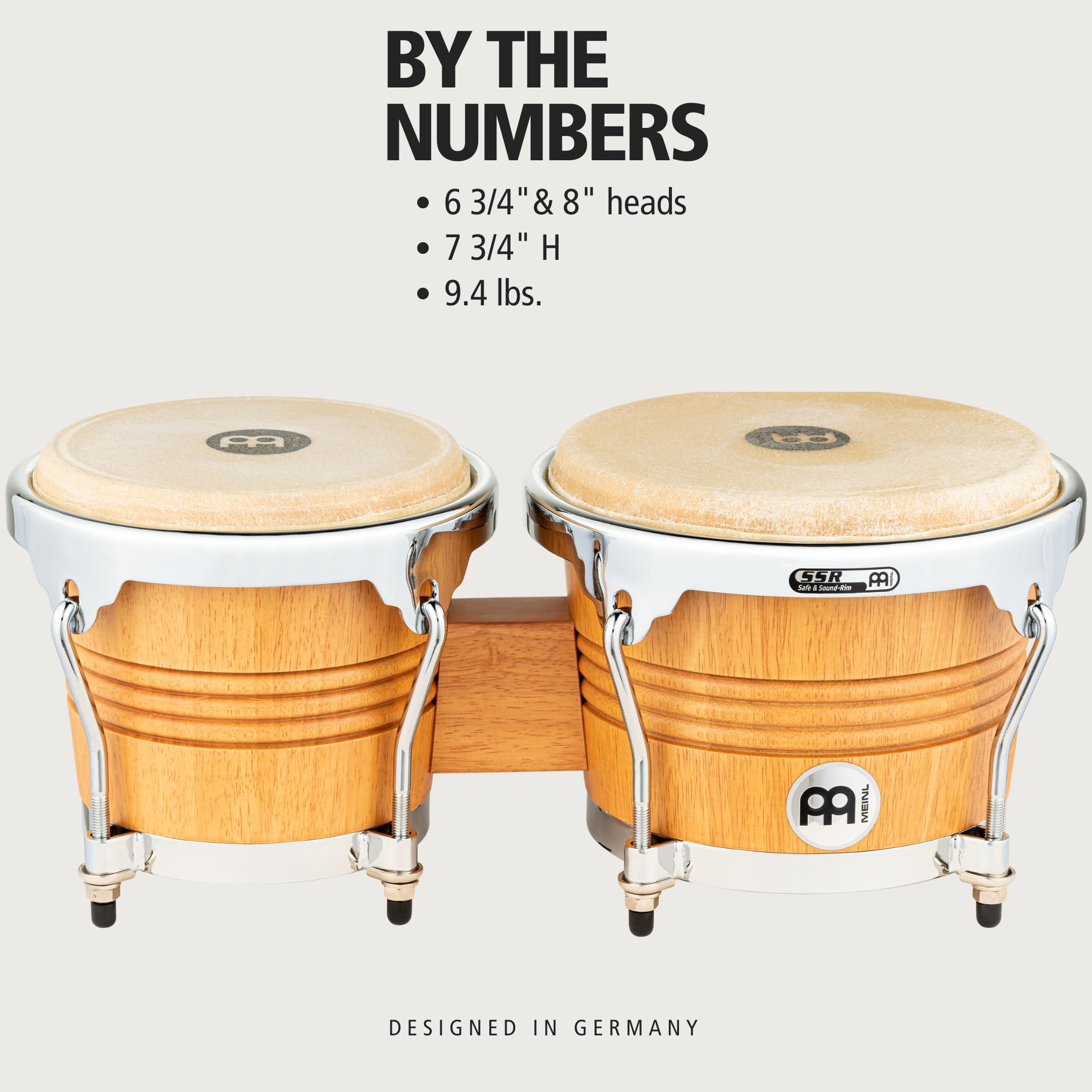 Meinl Percussion Super Natural Wood Bongos, 0 (WB200SNT-M) - Image 6