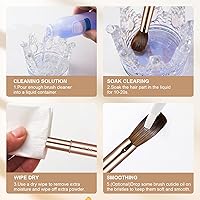 Vista 5 de Pincel para Uñas Acrílicas Tamaño #16, KEMEISI 100% Puro Kolinsky Pinceles de Arte para Uñas Mango Resistente Forma Ovalada Herramientas de Diseño